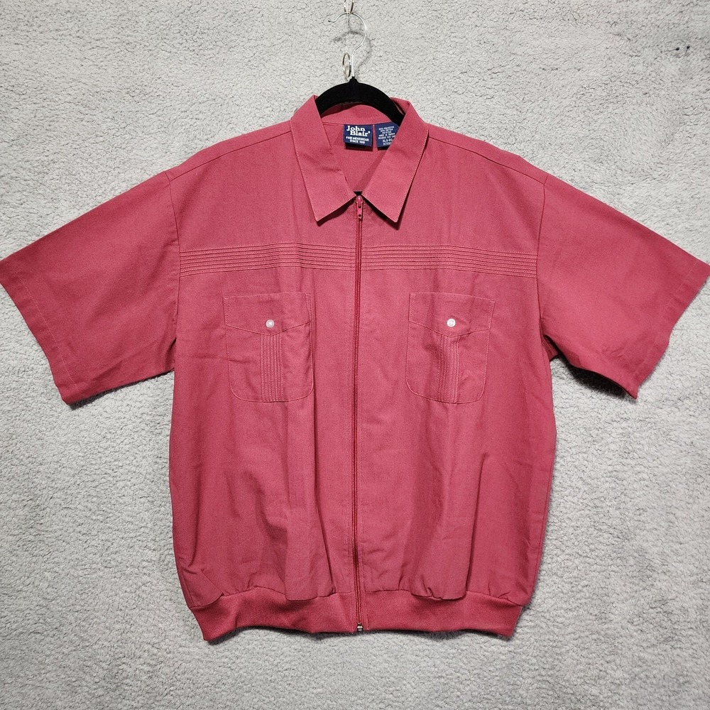 John Blair Men's XL Maroon Golf‎ Jacket Shirt Zip Up 70's 80's Y2k Rare Vintage